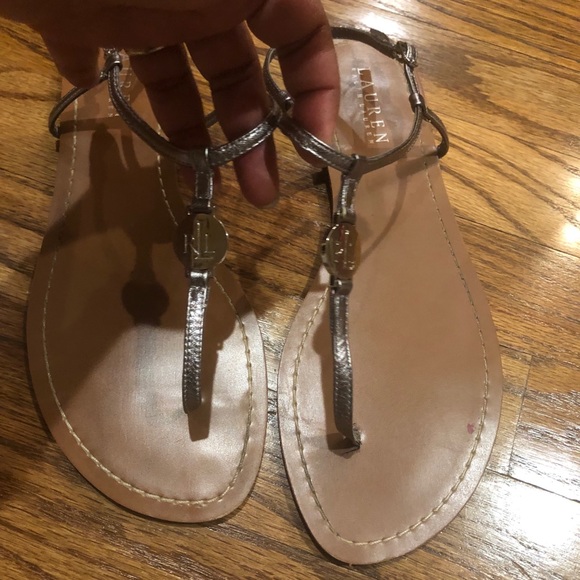 Ralph Lauren Shoes - Ralph Lauren Silver Gray Aiman Sandals Flip-flops